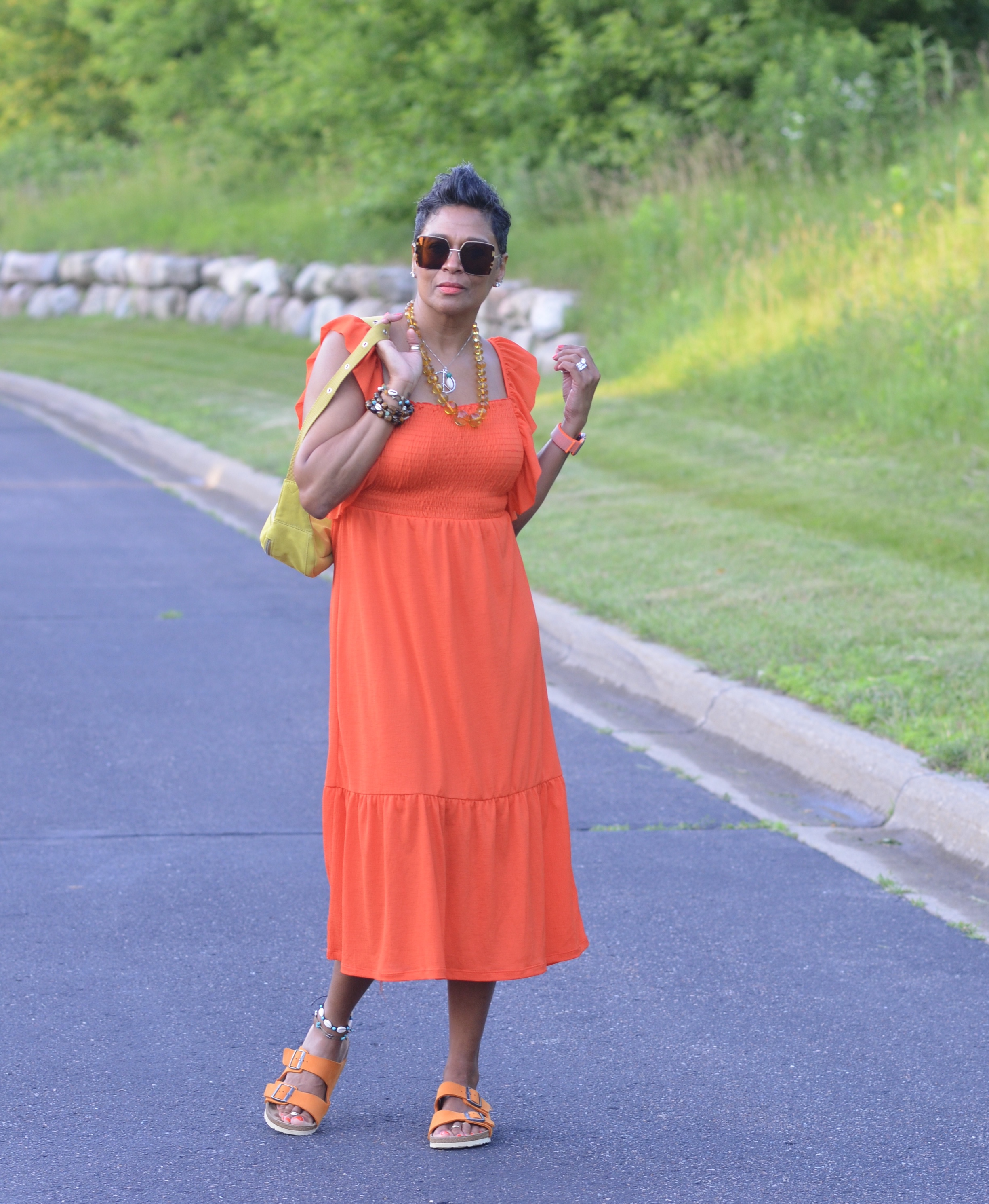 zara orange dress 2019